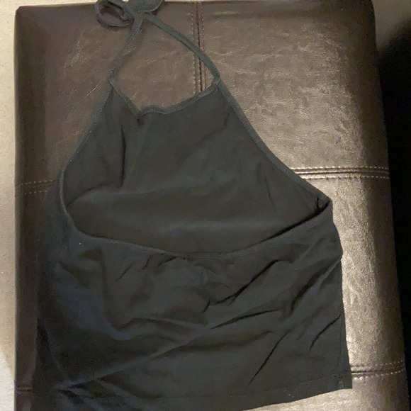 Brandy Melville Black High Neck Halter Crop small - Picture 2 of 3